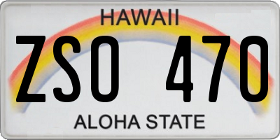 HI license plate ZSO470
