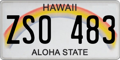 HI license plate ZSO483