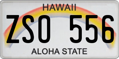 HI license plate ZSO556
