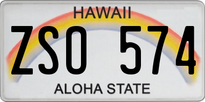 HI license plate ZSO574