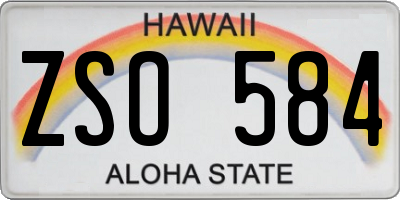 HI license plate ZSO584
