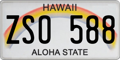 HI license plate ZSO588