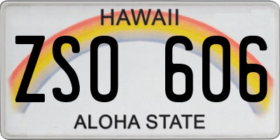HI license plate ZSO606