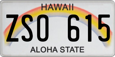 HI license plate ZSO615