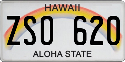 HI license plate ZSO620