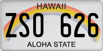 HI license plate ZSO626