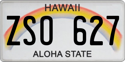 HI license plate ZSO627