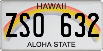 HI license plate ZSO632