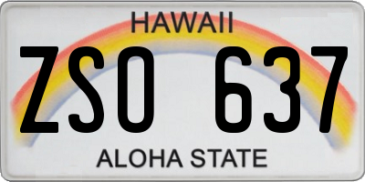 HI license plate ZSO637