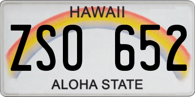 HI license plate ZSO652