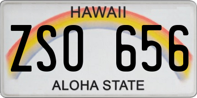 HI license plate ZSO656