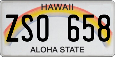 HI license plate ZSO658