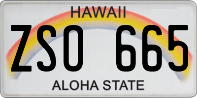 HI license plate ZSO665