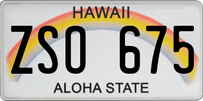 HI license plate ZSO675