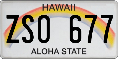 HI license plate ZSO677