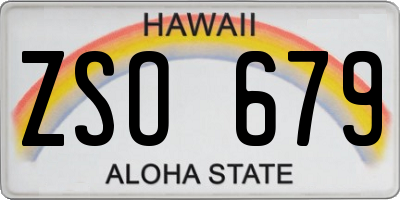 HI license plate ZSO679