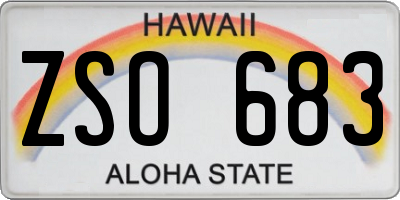 HI license plate ZSO683