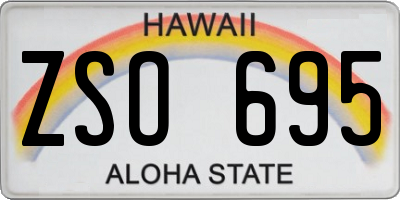 HI license plate ZSO695