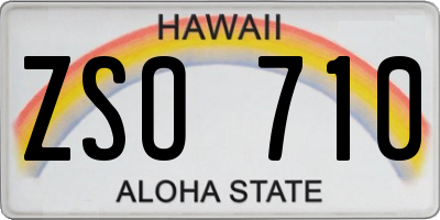 HI license plate ZSO710