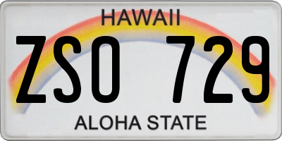 HI license plate ZSO729
