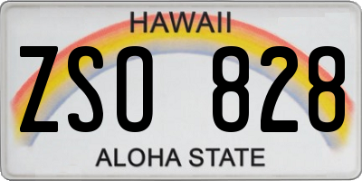 HI license plate ZSO828