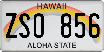 HI license plate ZSO856
