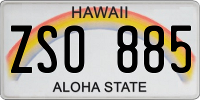 HI license plate ZSO885
