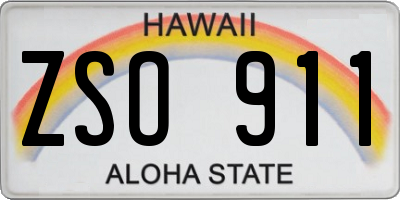 HI license plate ZSO911