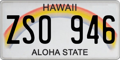HI license plate ZSO946