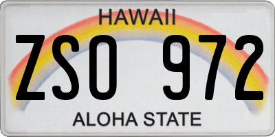 HI license plate ZSO972