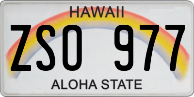 HI license plate ZSO977