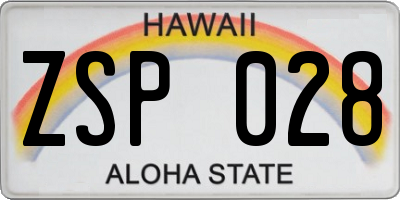 HI license plate ZSP028