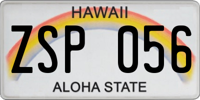 HI license plate ZSP056