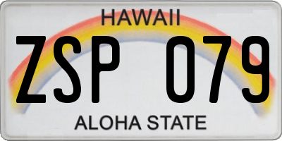 HI license plate ZSP079