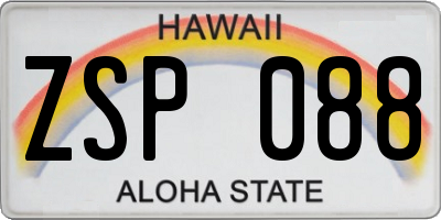 HI license plate ZSP088