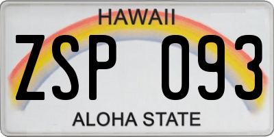 HI license plate ZSP093