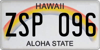 HI license plate ZSP096
