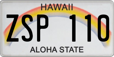 HI license plate ZSP110