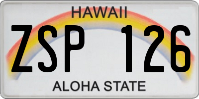HI license plate ZSP126