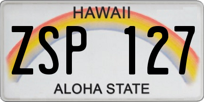 HI license plate ZSP127