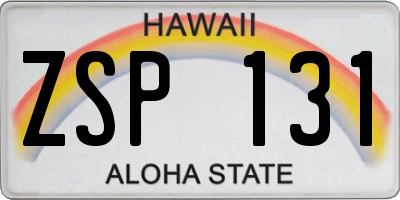 HI license plate ZSP131