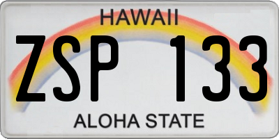 HI license plate ZSP133