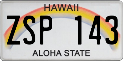 HI license plate ZSP143
