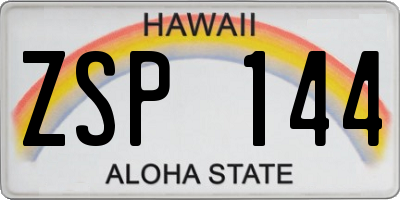 HI license plate ZSP144