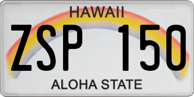 HI license plate ZSP150