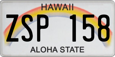 HI license plate ZSP158