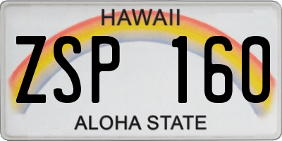 HI license plate ZSP160