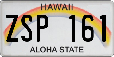 HI license plate ZSP161
