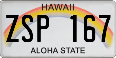 HI license plate ZSP167