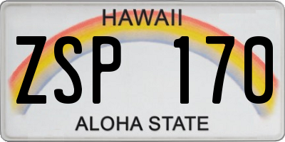 HI license plate ZSP170